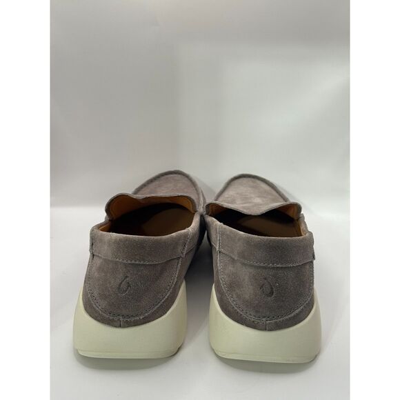 NWT OluKai Kaʻa Grey Suede Leather Loafers Men 12 Island Casual